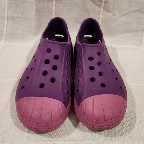 Crocs 202281 Purple And Pink Bump It Molded Slip On Shoes Children's Size J 3 - Picture 10 of 11